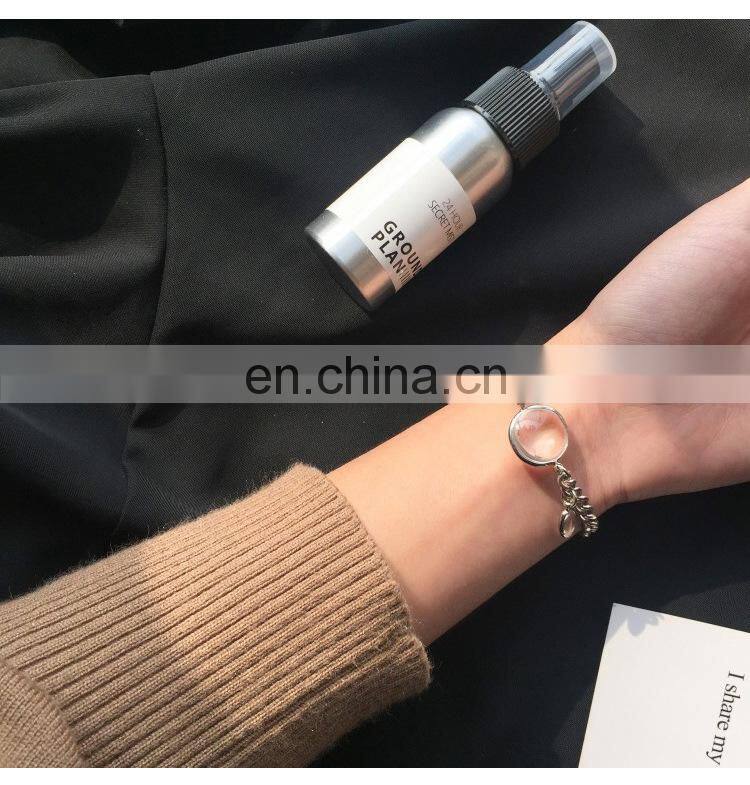 Water Drop Bracelet Simple Transparent Disk Glossy Glass Bead Bracelet