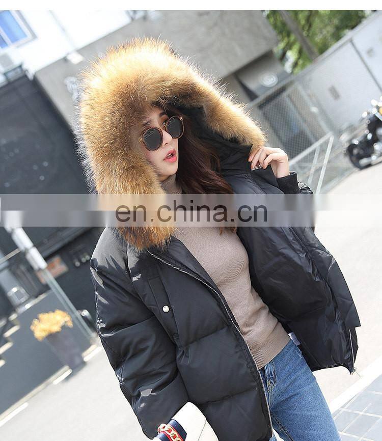 2017 Hot Selling New Design Women Real Big Raccoon Fur Collar New Down Coat