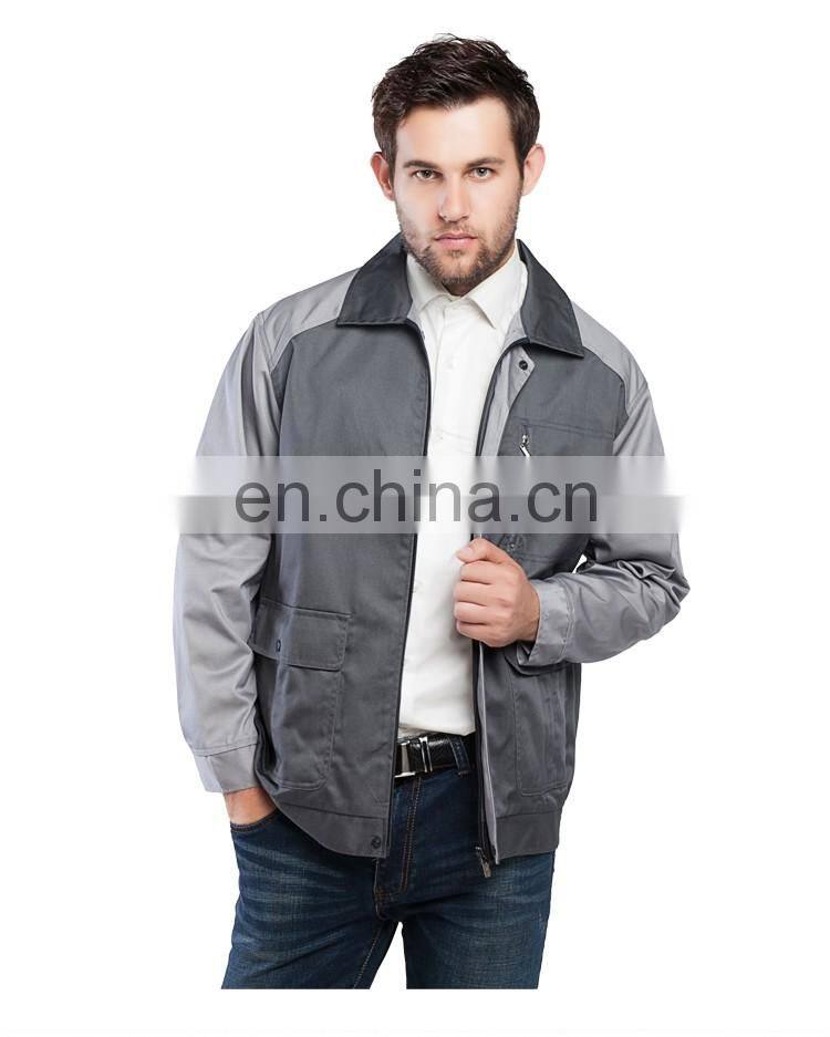 Customized Spring/Autumn Cotton Lapel Work Clothing Labor Uniform with Full Sleeve for Man