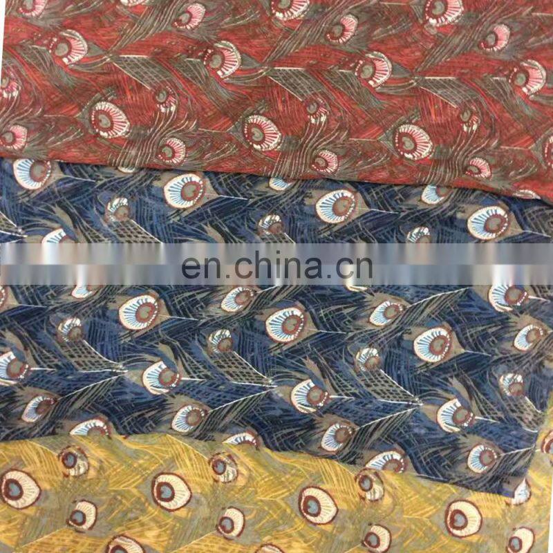 2017 summer new arrival digital printed chiffon fabric polyester stretchfabric