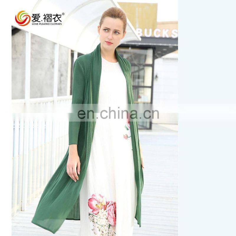 New European style coats autumn long overcoat ladies without clothes with buttons