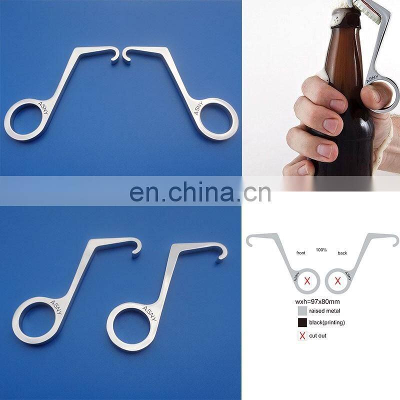blank design bottle opener logo sticker printed beer opener keychains