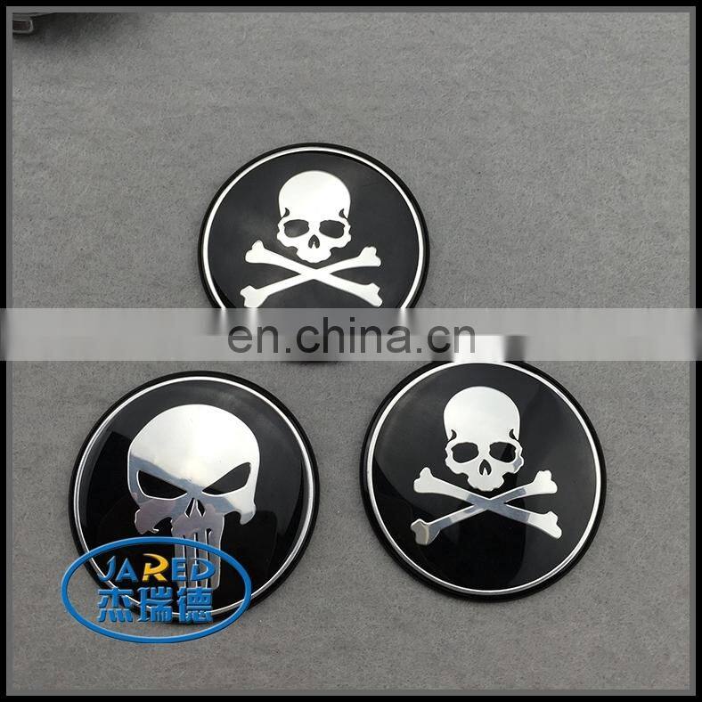 skull mirror surface badge for car