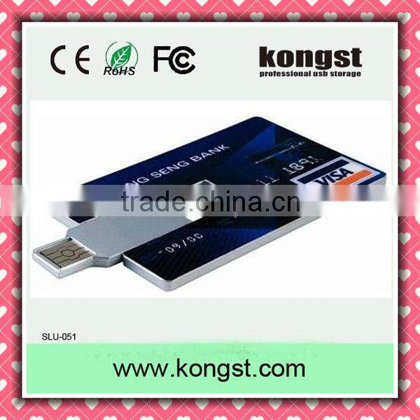 Factory provide business plastic credit memory card usb blank and full color USB card