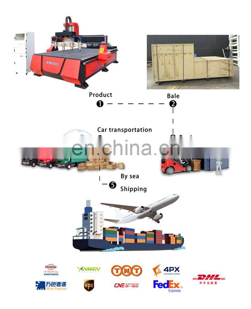 High product efficiency multi heads cnc wood carving router machine