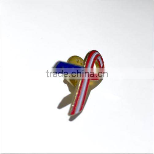 Vintage Patriotic Stars & Stripes American Flag Ribbon PIn Brooch Tie Lapel Pin