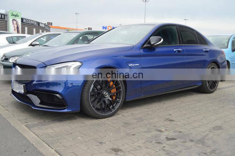 C-CLASS W205 C63 A style body kit 14~16y PP material front bumper grille side skirts trunk spoiler rear bumper exhaust tips
