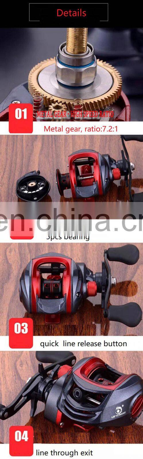 6 Speed centrifugal brake system trolling saltwater bait casting reel