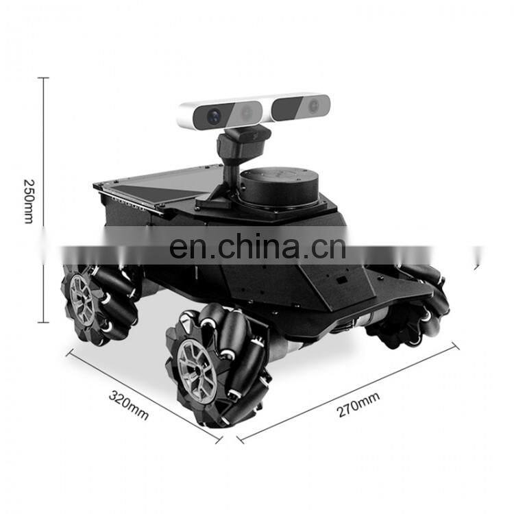 Assembled ROS MROS Lidar Car Mecanum Wheel Robot Car With 7" Touch Screen Range 12M/39.4FT