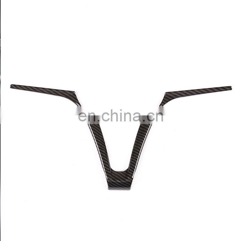 Red Carbon Fiber Style ABS Car Steering Wheel V Shape Decoration Frame Trim For Alfa Romeo Stelvio Giulia