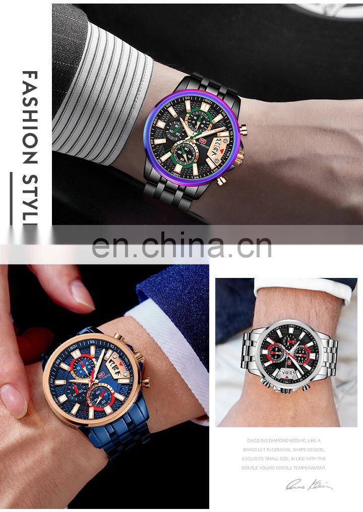 Mini Focus MF0352G Big Screen Chronograph Quartz Watches Luxury Water Proof Mens Watch Gift Set