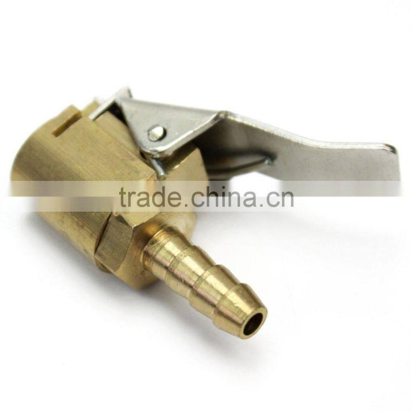 2 pcs Useful Auto Car Tire Inflator Valve Air Chuck Connector 6mm Brass Clip On