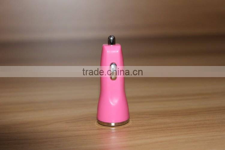 2016 New Fashion Design Dual USB Car Charger 5v2a Rapid charging with Kinds of Color