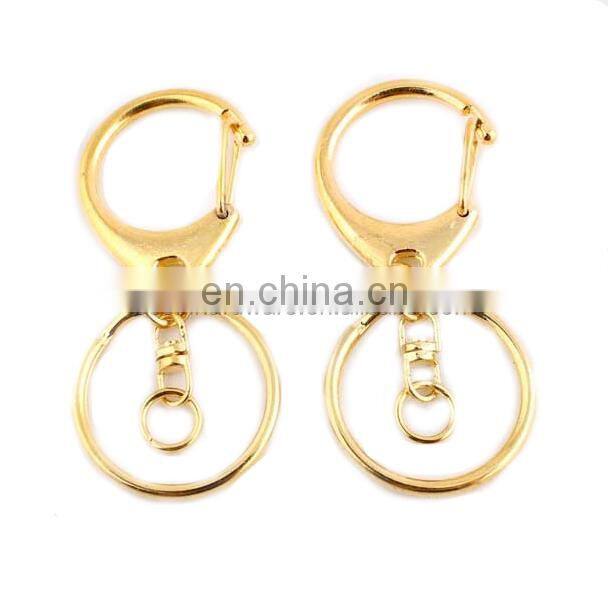 Fashion High Quality Metal Gold Plated Keychain Ring Attachments