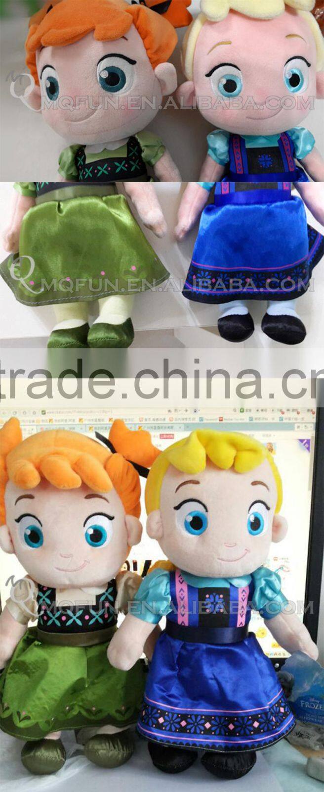 Mini Qute new hot sales 33 cm Kawaii cartoon stuffed plush Frozen doll princess anna & elsa olaf girsl kids children gift toy