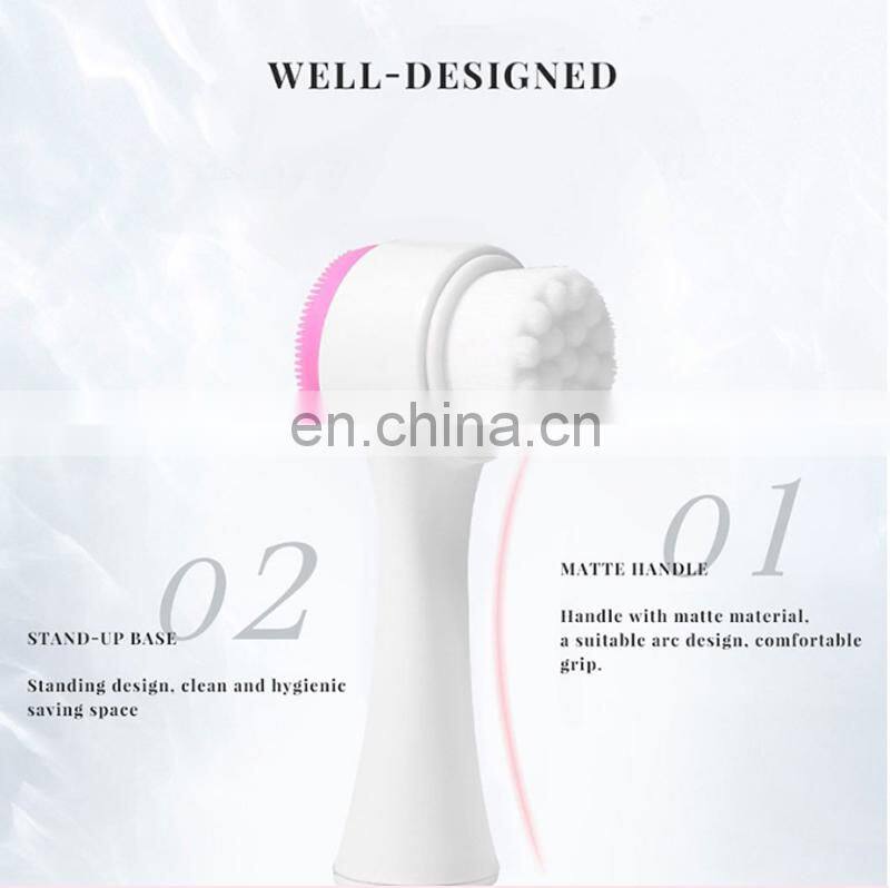 Dual Action Facial brush jade roller for massage Makeup Tools set