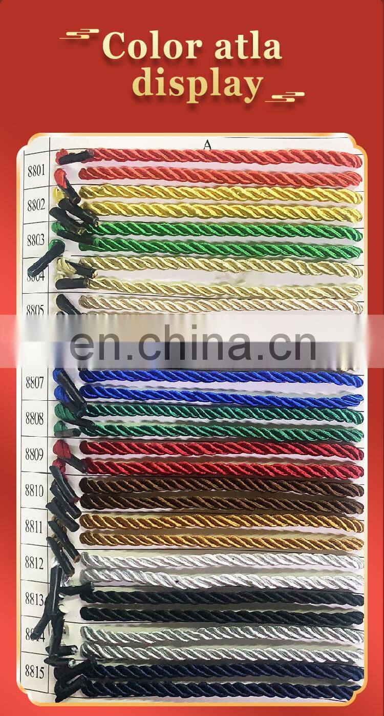 Factory Directly Wholesale colored round premium 3-strand Twisted packing rope with buckle clip for gift boxes paper bag