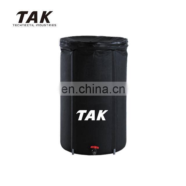 Green and black folding portable 55 gallon,150 gallon plastic pvc rain water barrel collection tank