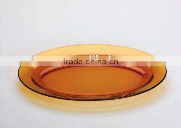 CE/EU/FDA/SGS/LFGB HIGH QUALITY DECORATIVE GLASS PLATE ,ROUND GLASS FRUIT PLATE,PAINTED GLASS PLATE