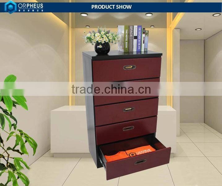 Custom-defined Livingroom Nightstand Elegant Cinese Red Steel Drawer Cabinet Half Height Storage Cabinet