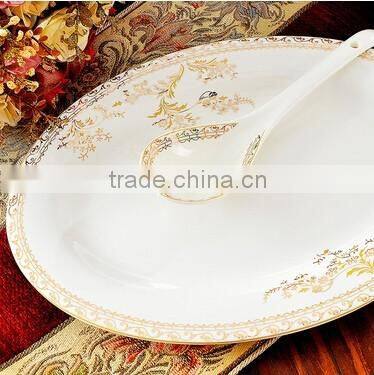 56 pcs handmade new design ceramic and porcelain dinner plate set