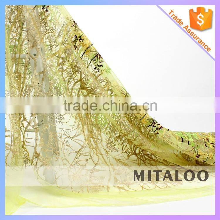 Mitaloo MFL0134 African Fashion Lace Latest Yellow Net Lace New Lace