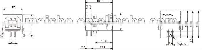 CE male front usb audio port