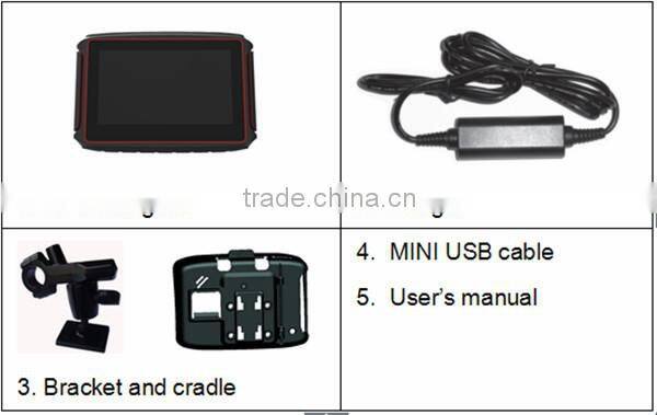 2016 Hotting Sale 4.3' inch Waterproof Navigator GPS for motorcycle