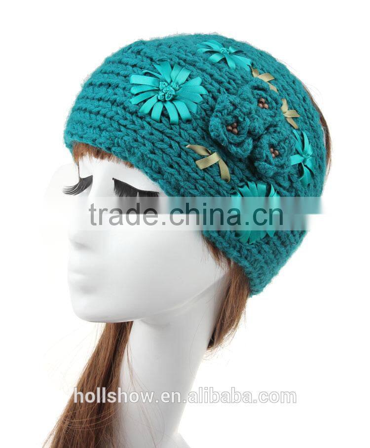 Fashion Charm Ladies Winter Hand Knitting Lace Flower Head Band