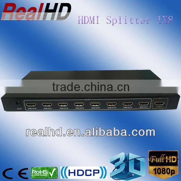 Amplifier 8 ports HDMI Splitter 1.4a Support 3D