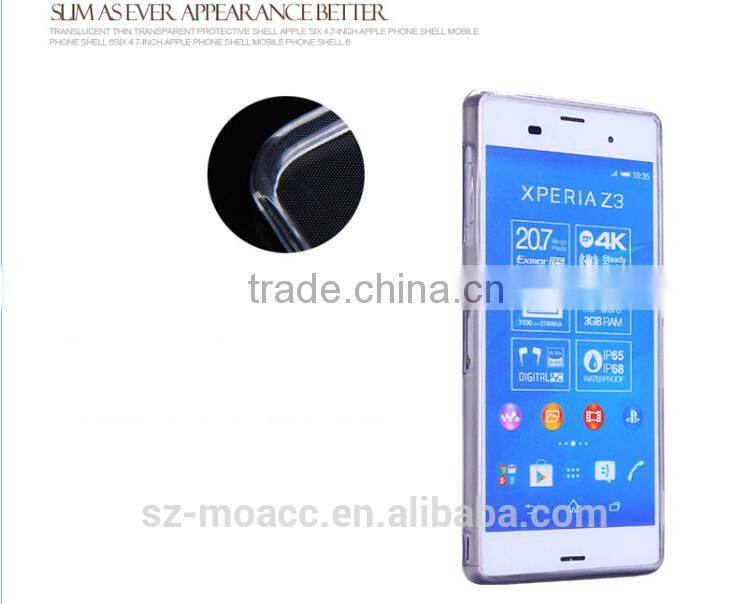 Hot selling soft clear transparent TPU case for sony xperia z3
