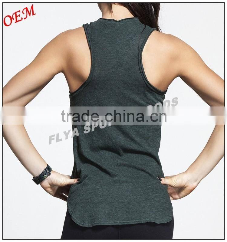 Activewear sports wear women's scoop neck fitness gym tank tops yoga apparel wholesale