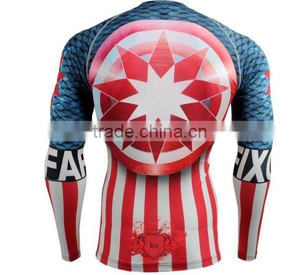 Fast delivery factory price custom compression shirt,wholesale compression shirts,spandex mens compression shirts