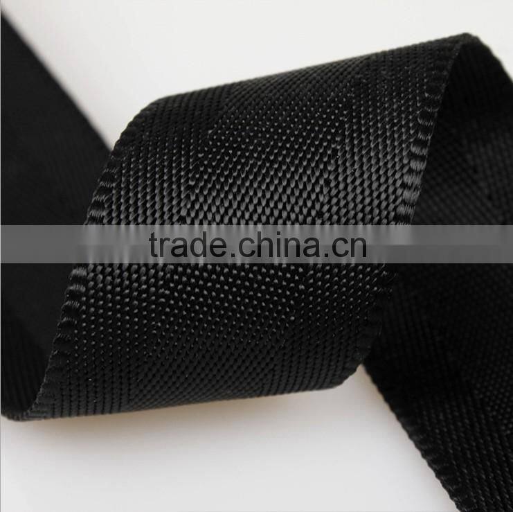black Herringbone polyester webbing