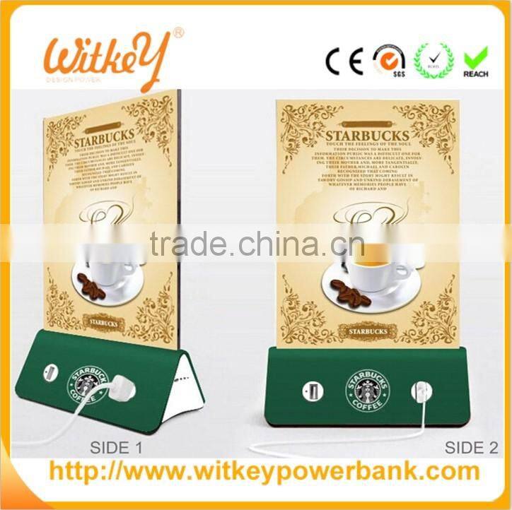 2016 Hot selling Factory price Menu Holder Restaurant Power Bank