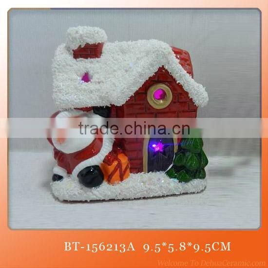 2015 diy ceramic christmas decorations santa with LED