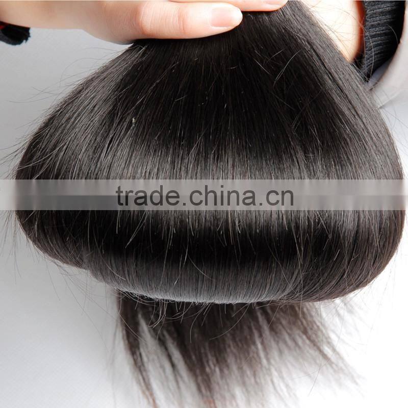 Factory Wholesale Unprocessed Brazilian Human Hair Extension, Remy Straight Natural Black Hair Weaving