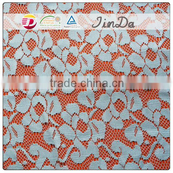 New fashion good quality cheap China tectonic jacquard elastic lace fabric
