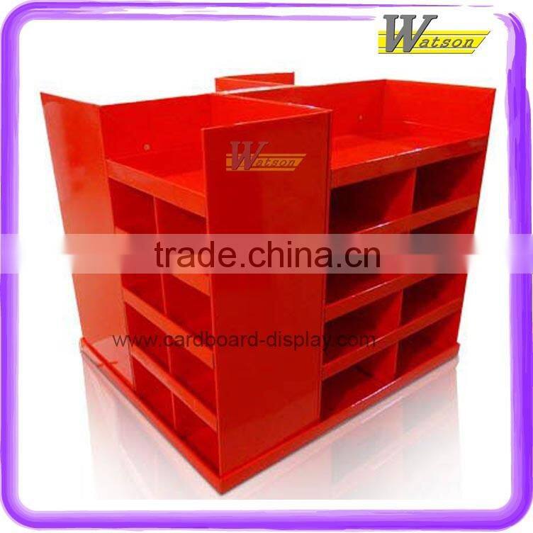 Supermarket cardboard pallet display with shelf for merchandise display
