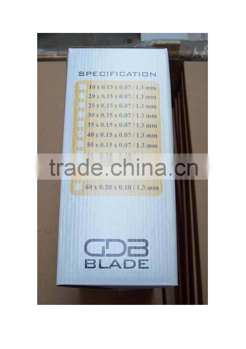 Doctor blade (blade, flexo gravure blade) for flexo or gravure printing using Uddeholm steel as material