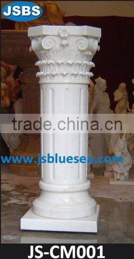 White marble column base beautiful carving