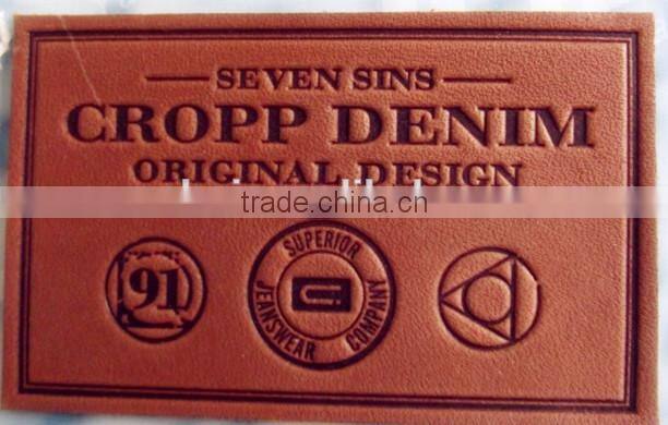 Customer PU brown Debossed Leather Patch for sofa and bags indongguan