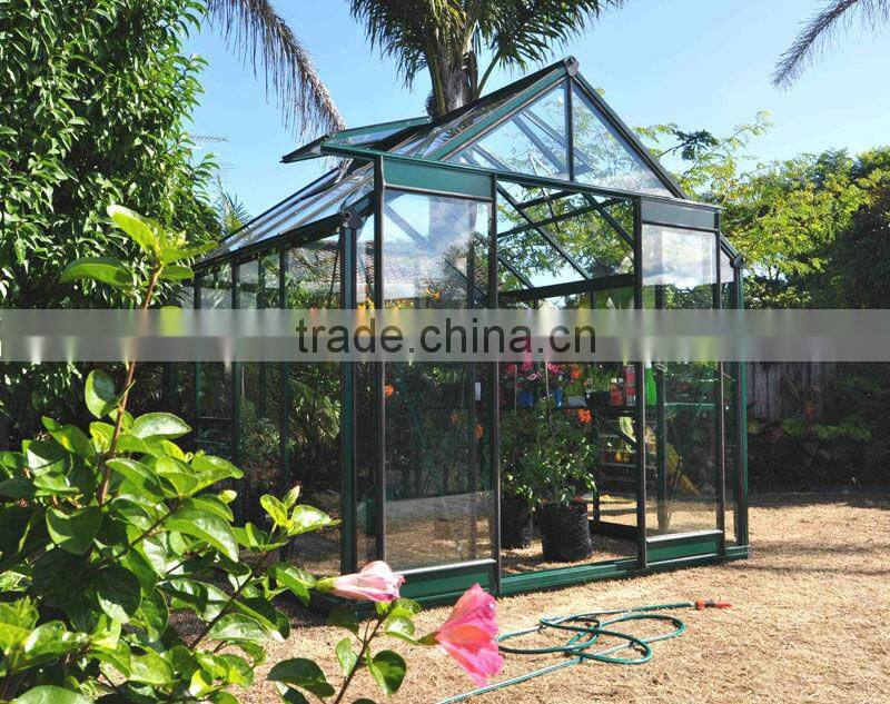 Popular hot sale China latest model aluminium garden greenhouse withstand heavy winds and snows