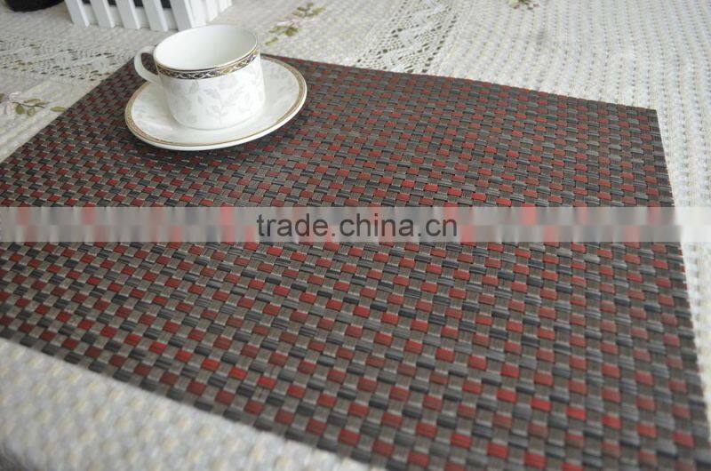 pvc coffee pot mat/woven pvc placemats for restaurants/pvc woven mesh placemats