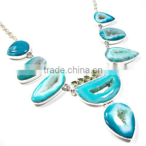925 Sterling Silver Jewelry Necklace handmade jewellery ammonite fossil jewelry necklace wholesale