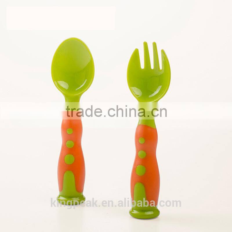 2015 New Product Stand up Baby first Cutlery set /travel cutlery set with case/Kids standing cutlery set /fork and spoon set