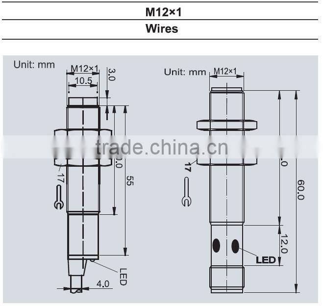 M12 Through Beam Photo Sensor Switch, M12 Photocell Sensor switch (IBEST)