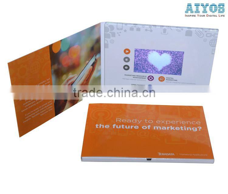Shenzhen China Factory Paper Cover Lcd Video Brochure (2.4" to 10.1" Optional)