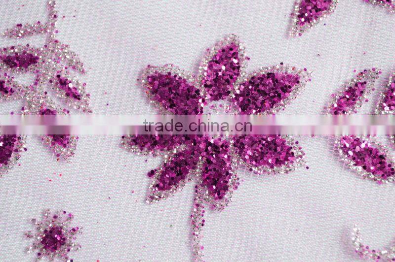 Tulle Metallic Fabric Heart Design for Dress