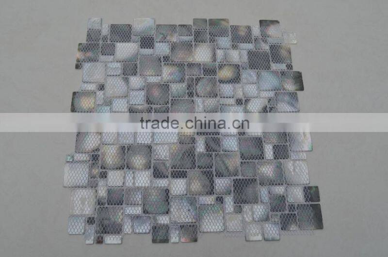 New arrive blacklip shell mosaic tile in Multisize pattern,black lip sea mother of pearl